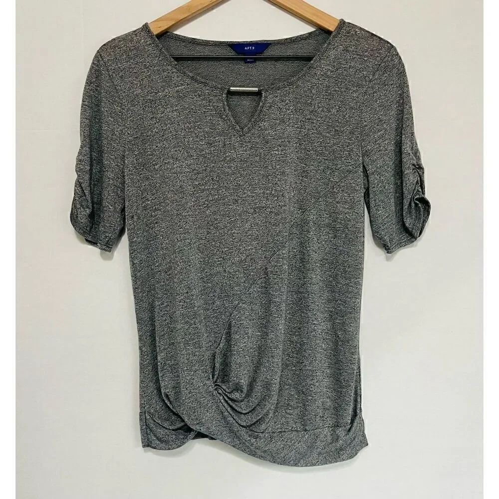 Apt. 9 Heathered Gray Shirt Sz S EUC